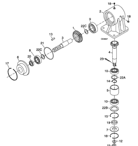 Gearbox Diagram and Parts List for 453 590100-590456100 Cub Cadet Lawn Tractor